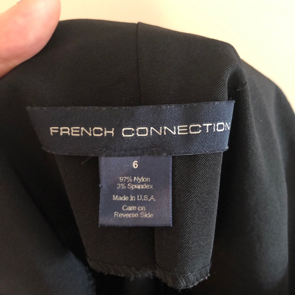French Connection Vintage Square Neck Black Dress - Picture 5 of 8